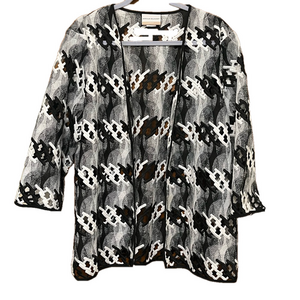 Alfred Dunner black and white cardigan.   XO